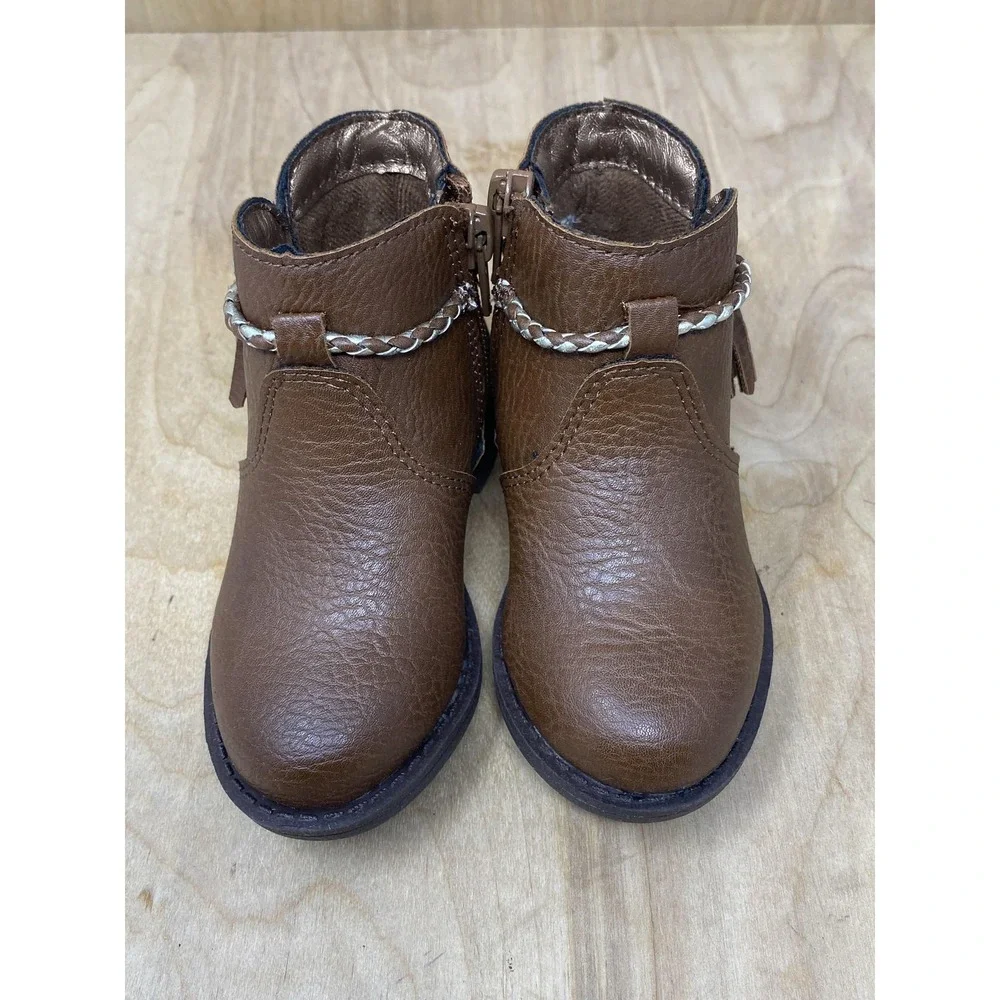 OshKosh B'gosh Boots Toddler Girls Size 4 Dark Brown MISHA-G Ankle Tassel